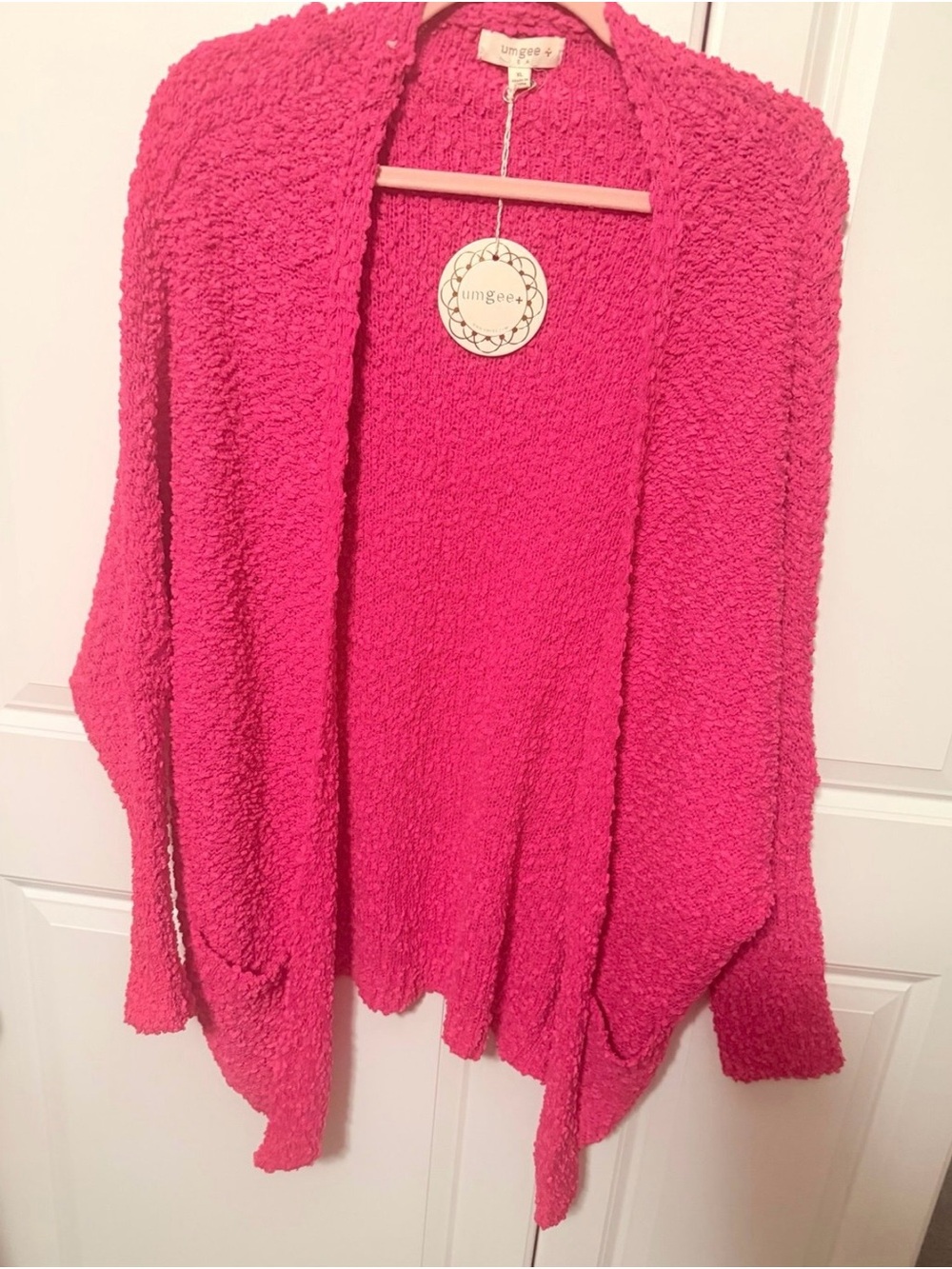 Umgee Hot Pink Bouclé Open-Front Cardigan